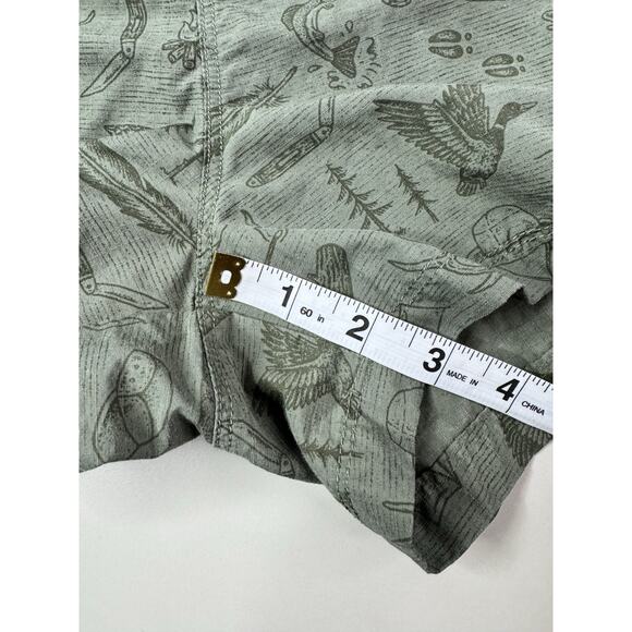 Columbia Womens Hiking Shorts XL Green Organic Cotton Camping Print Outdoor GORP - Picture 4 of 13